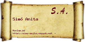Simó Anita névjegykártya