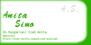 anita simo business card